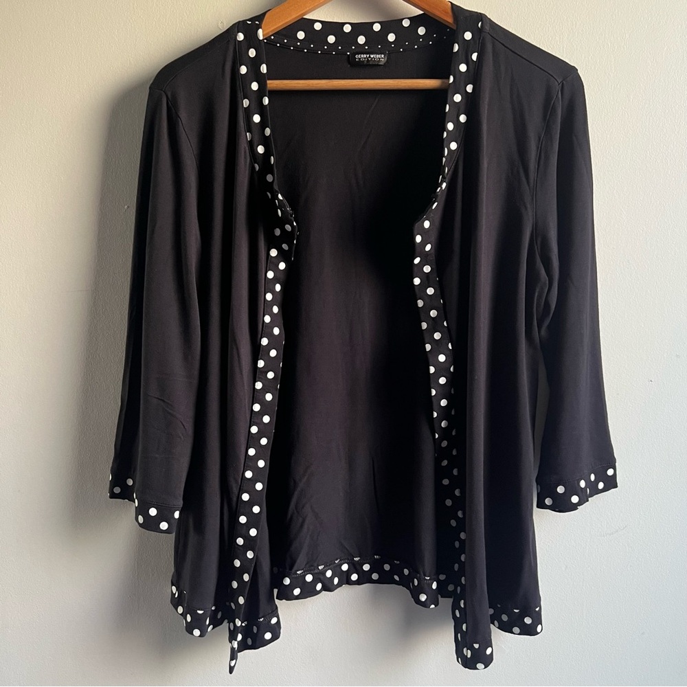 Gerry Weber Black Cardigan with White Polka Dots